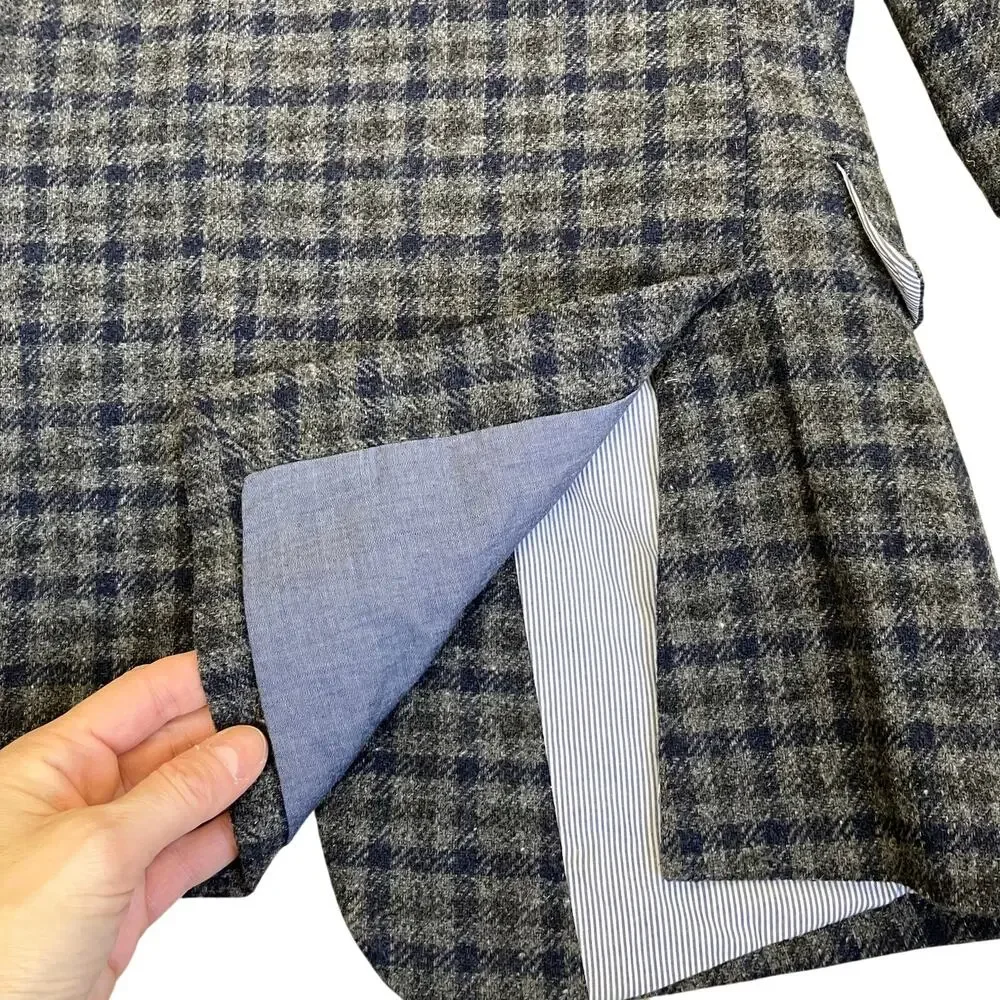 Wallin & Bros Mens 38S Wool Tweed Tailored Sports Coat Blazer Elbow Patches - Picture 13 of 16